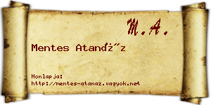 Mentes Atanáz névjegykártya